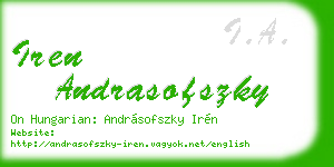 iren andrasofszky business card
