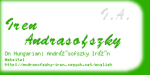 iren andrasofszky business card